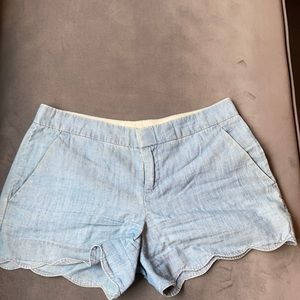 Club Monaco scalloped denim shorts